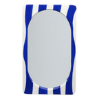 "Celia" Sunny Stripes Mirror | Hand-Painted Tabletop Mirror