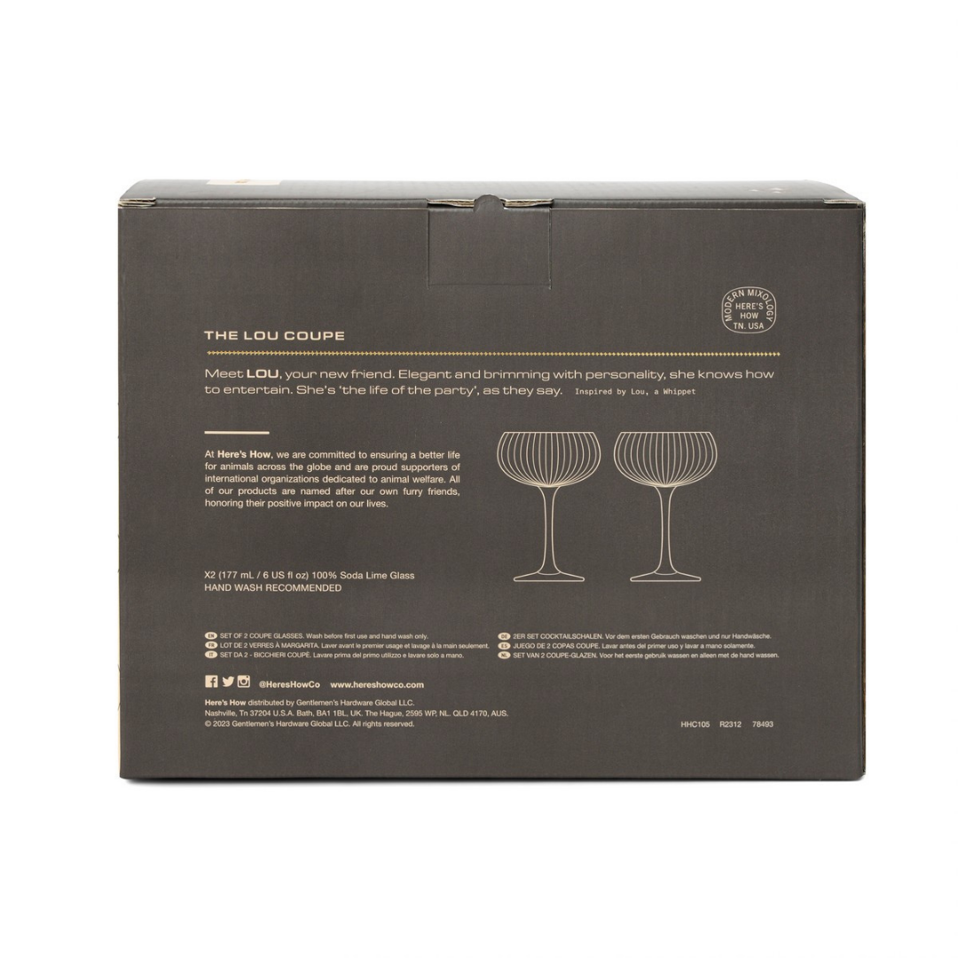 The Lou Coupe Glass | Σετ με 2 Smoke Ποτήρια