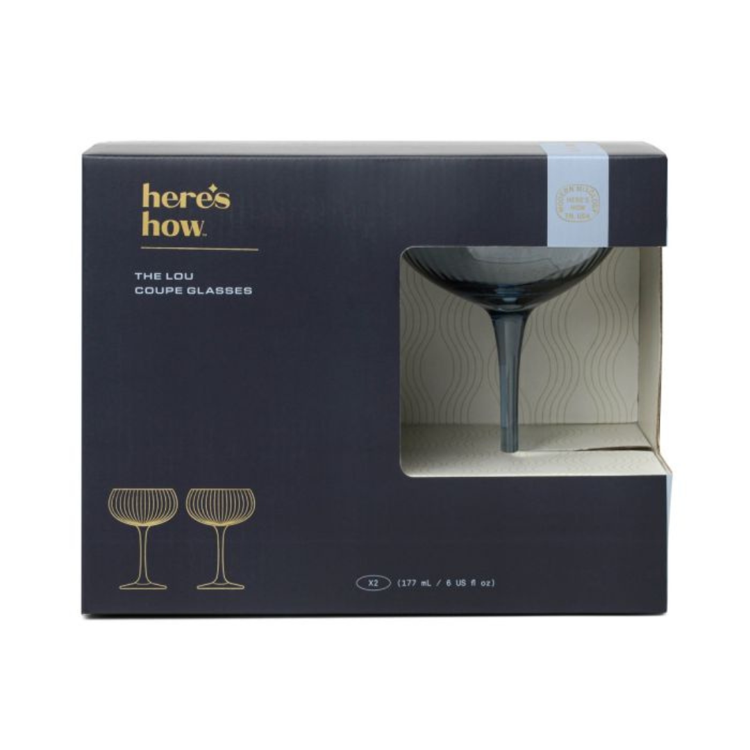 The Lou Coupe Glass | Σετ με 2 Blue ποτήρια
