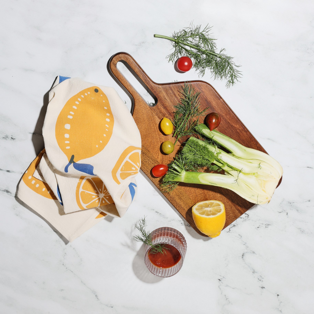 The Garth – Board & Knife Set | Acacia Wood & Χρυσό Inox
