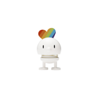 Δανέζικη διακοσμητική φιγούρα Hoptimist Rainbow Bumble Small σε πολύχρωμες ρίγες ουράνιου τόξου με χαρακτηριστικό ελατήριο.