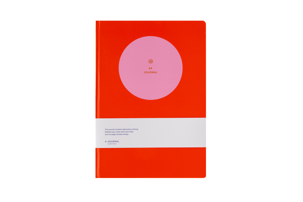 A-Journal A4 Blank Notebook | Circle Pink Red
